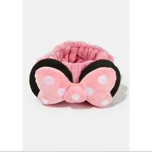 Crème x Minnie Mouse Pink Polka Dot Plush Bow Headband